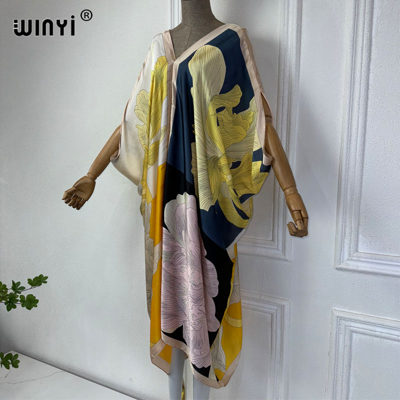 WINYI Summer african V-neck dr - Robe Silk Women 评论和价格